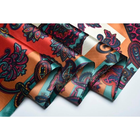 🆕 Women White Square Hair Scarf Silk Curly Headband Tie Sleeping Night Fashion - Picture 6 of 6